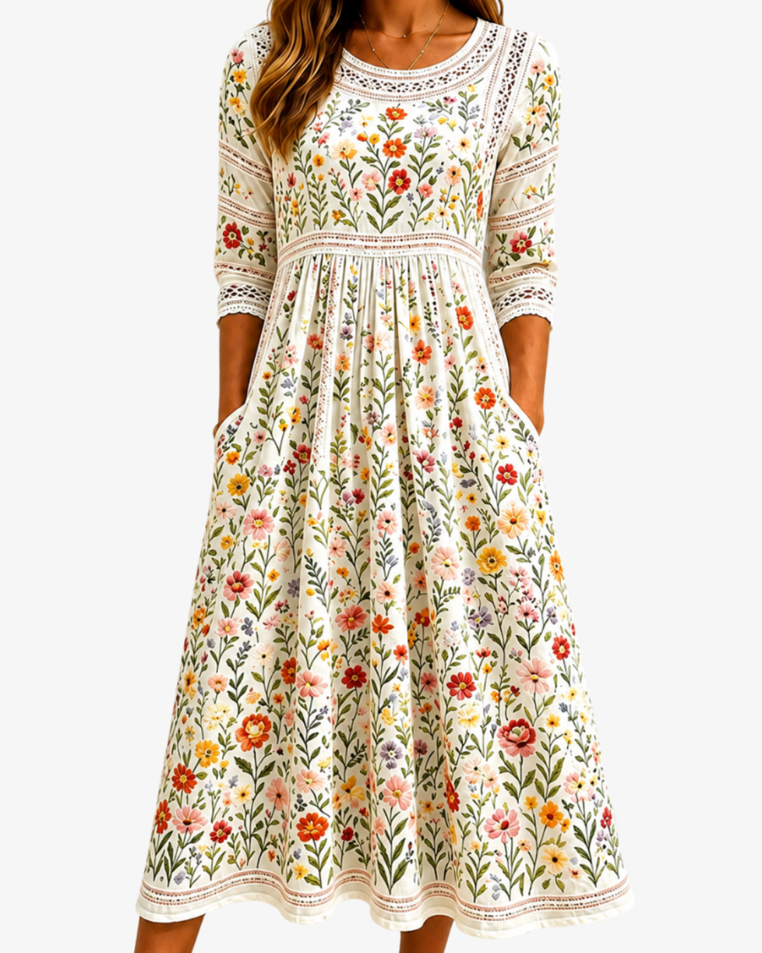 Susan - Wildflower Meadow Charm Midi Dress