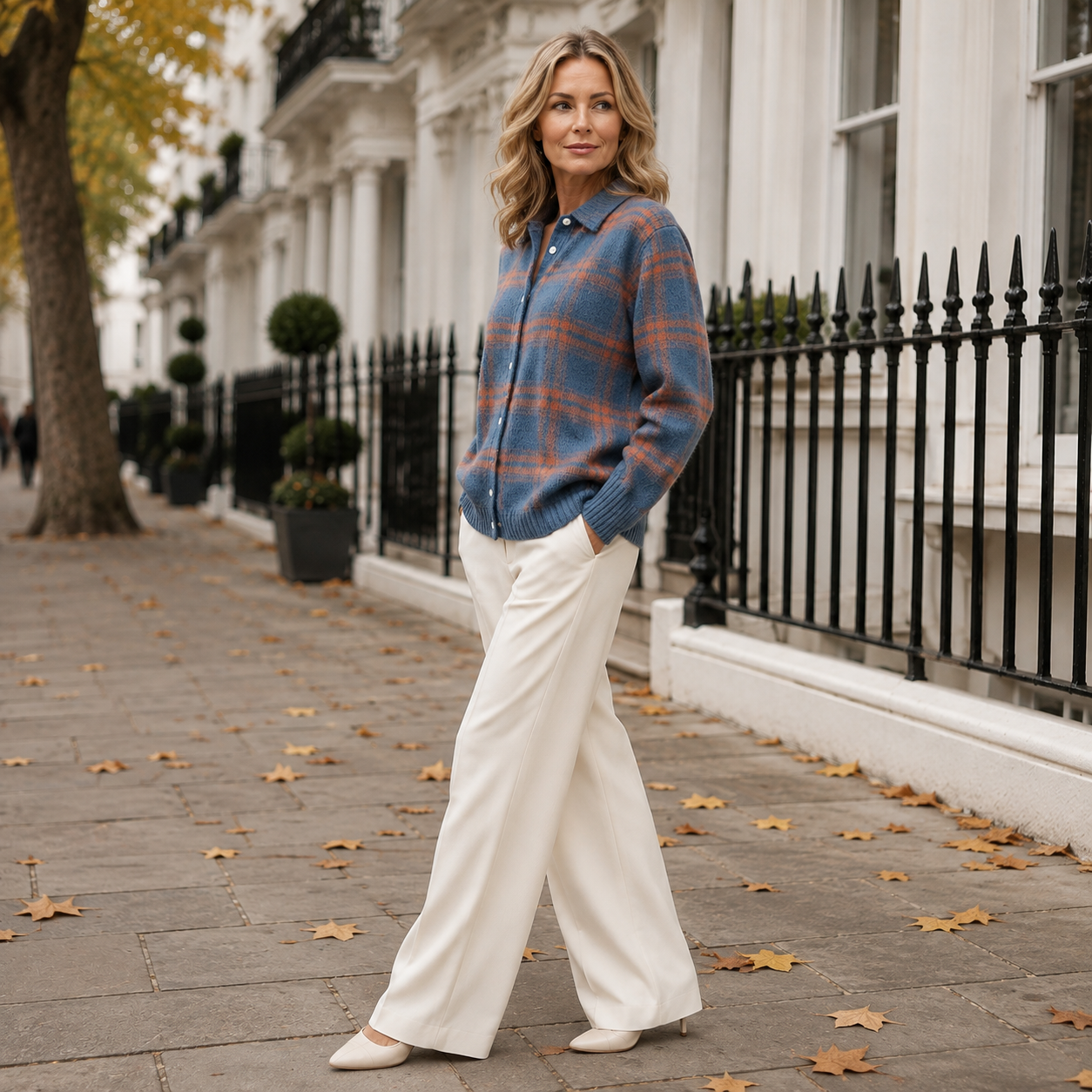 Beatrice | Checked Knit Shirt Cardigan