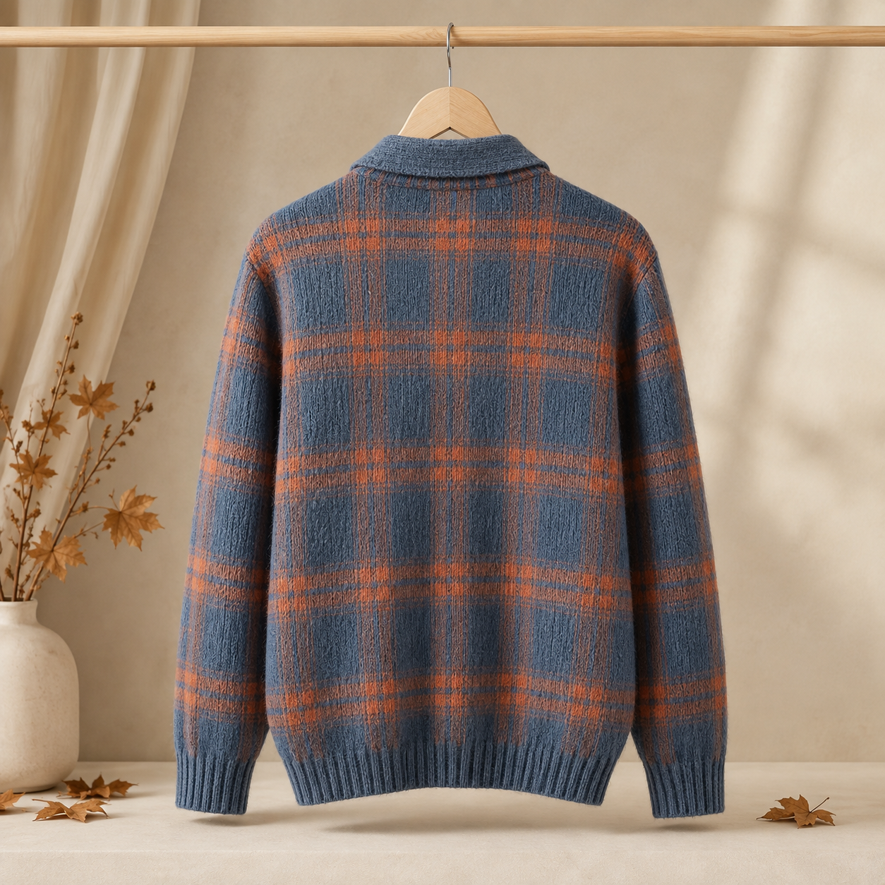 Beatrice | Checked Knit Shirt Cardigan