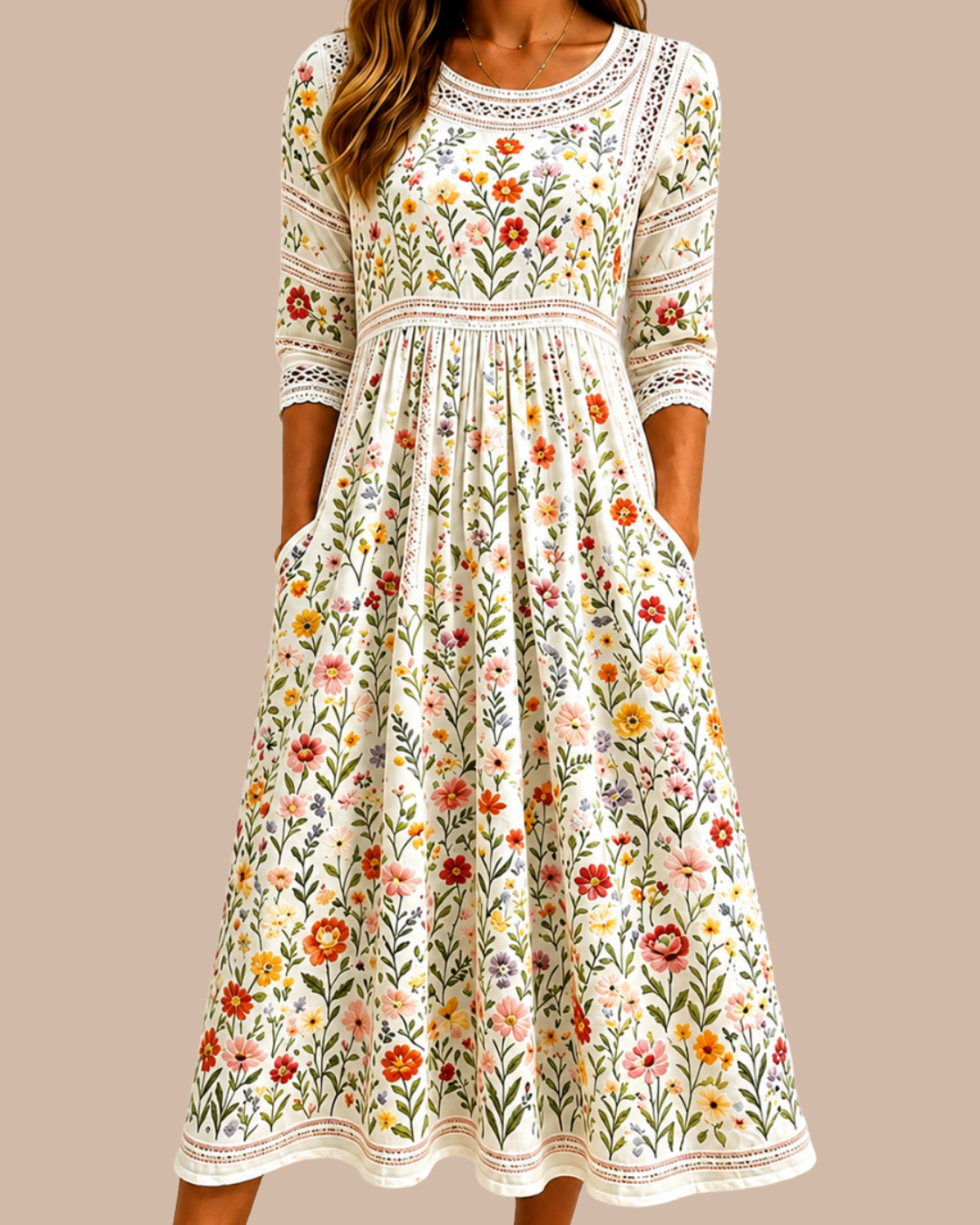 Susan - Wildflower Meadow Charm Midi Dress