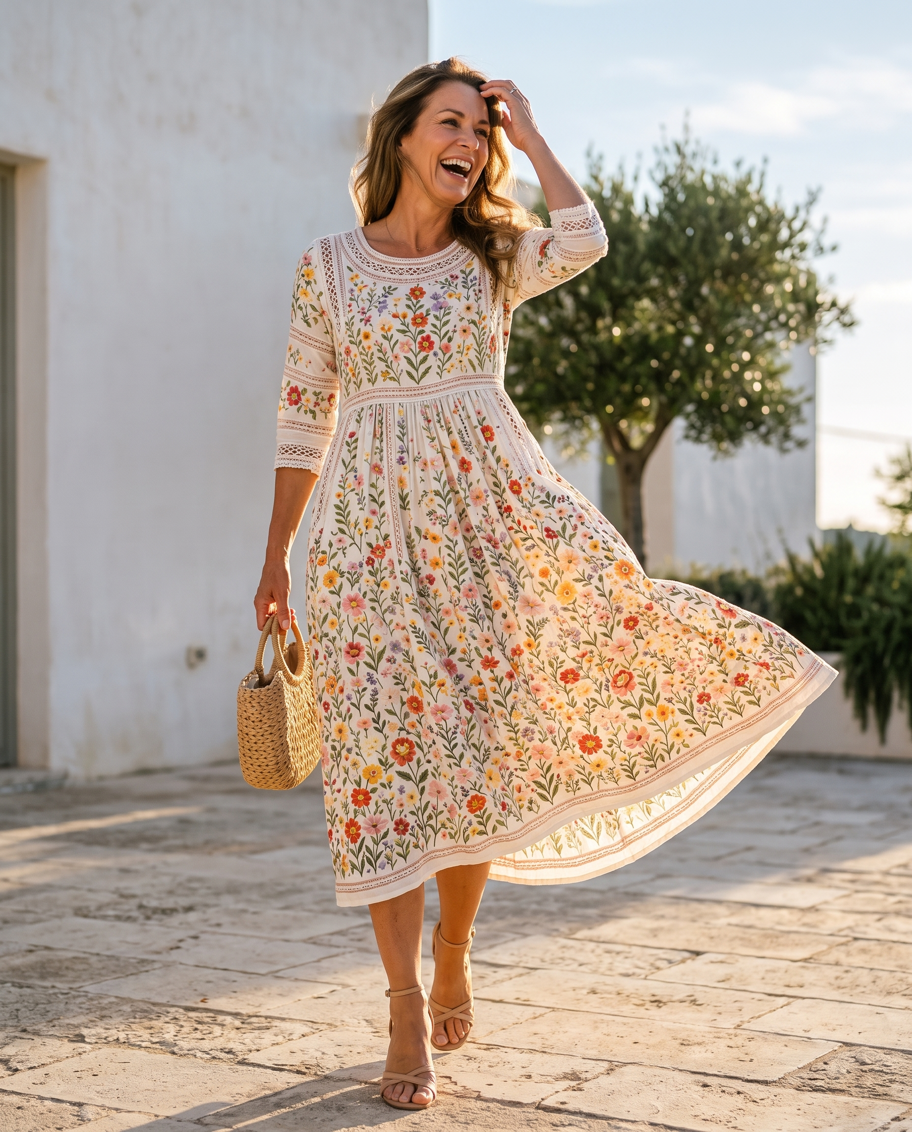 Susan - Wildflower Meadow Charm Midi Dress