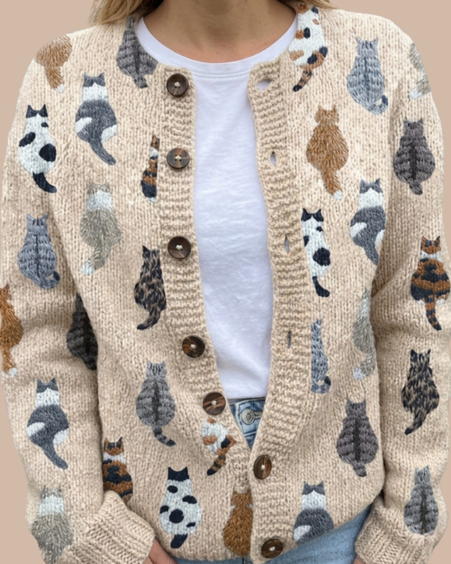 Hemswick® | The Feline Motif Knit Cardigan
