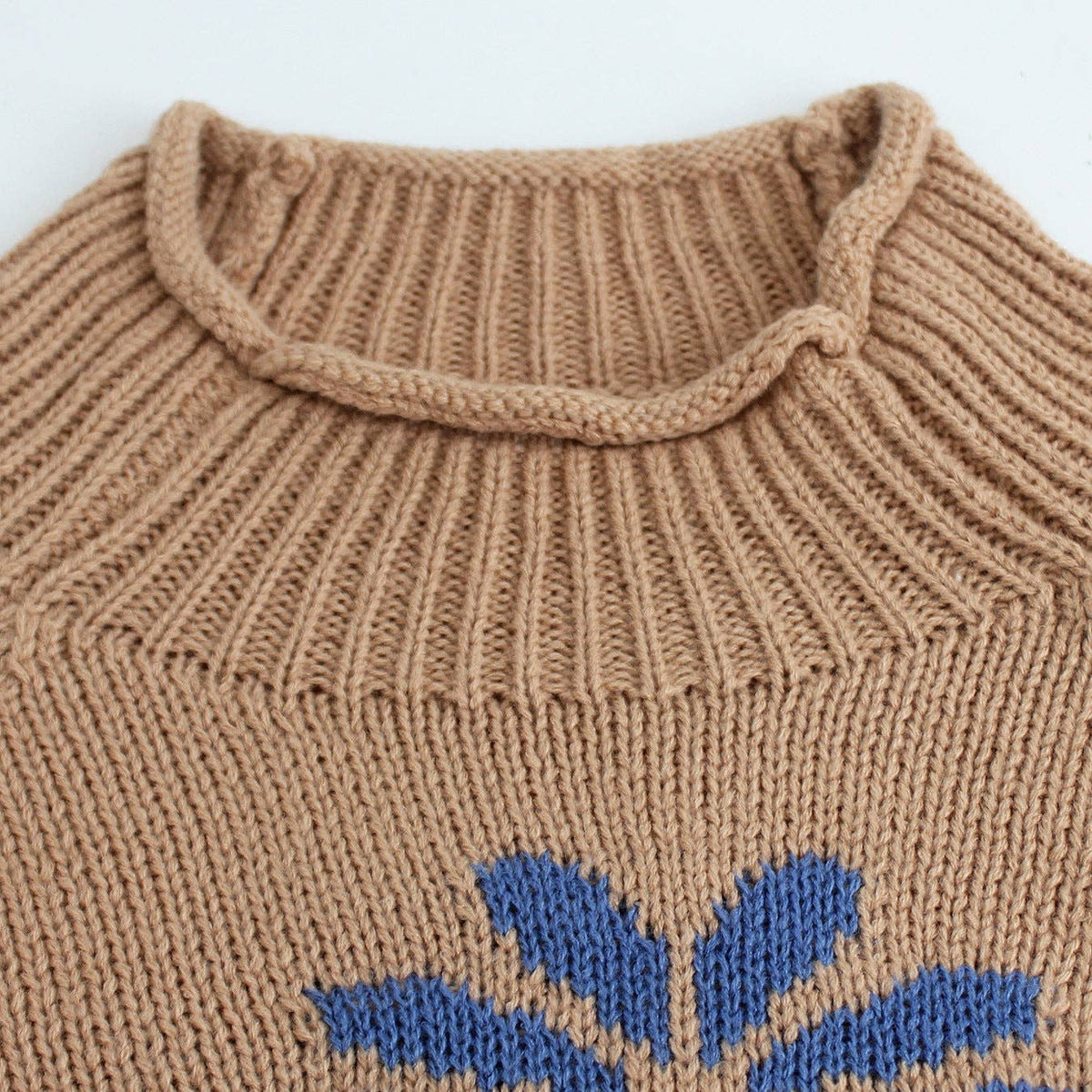 Camel Floral Knit Jumper