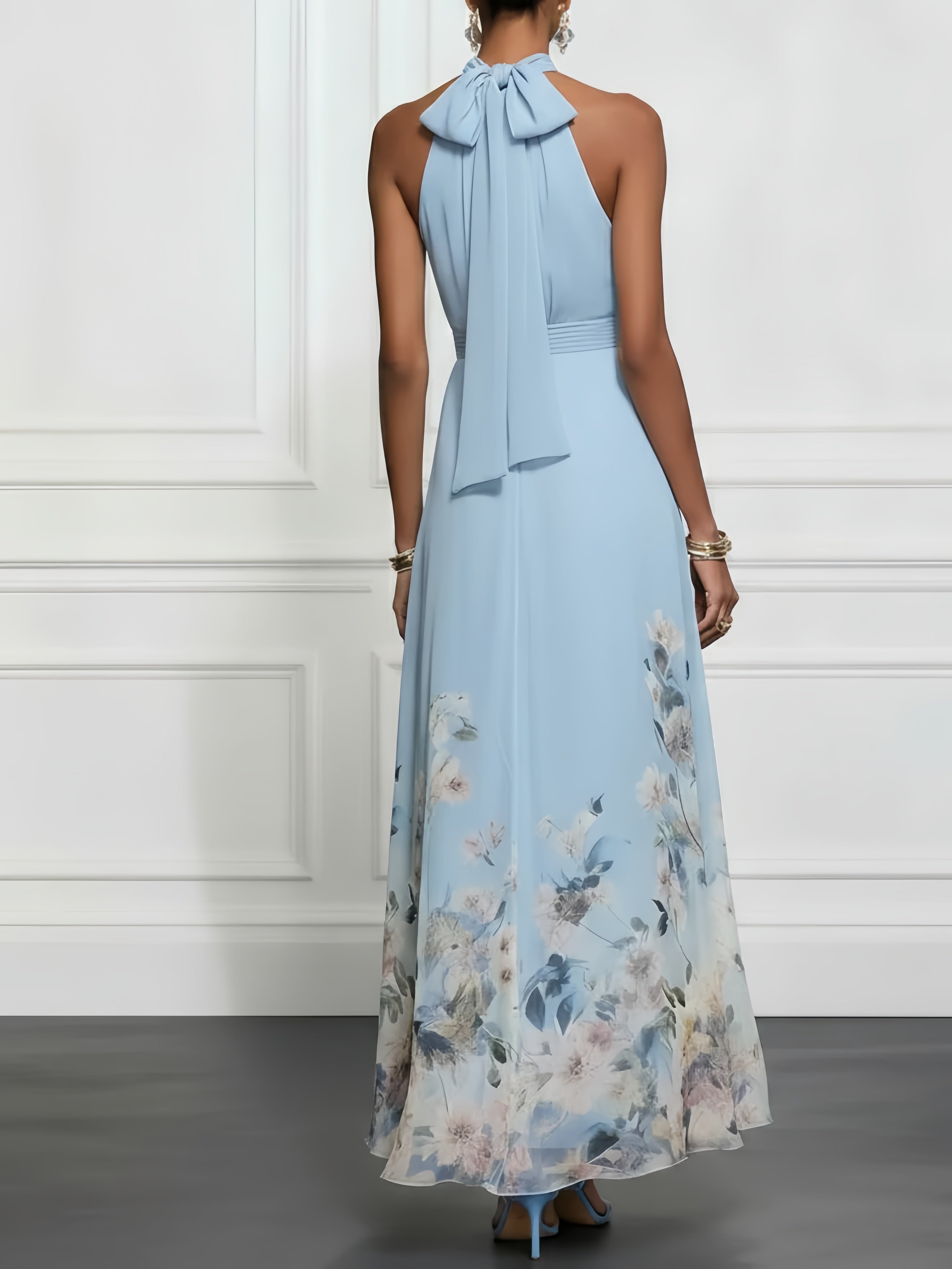 Laila | Floral Halter Maxi Dress