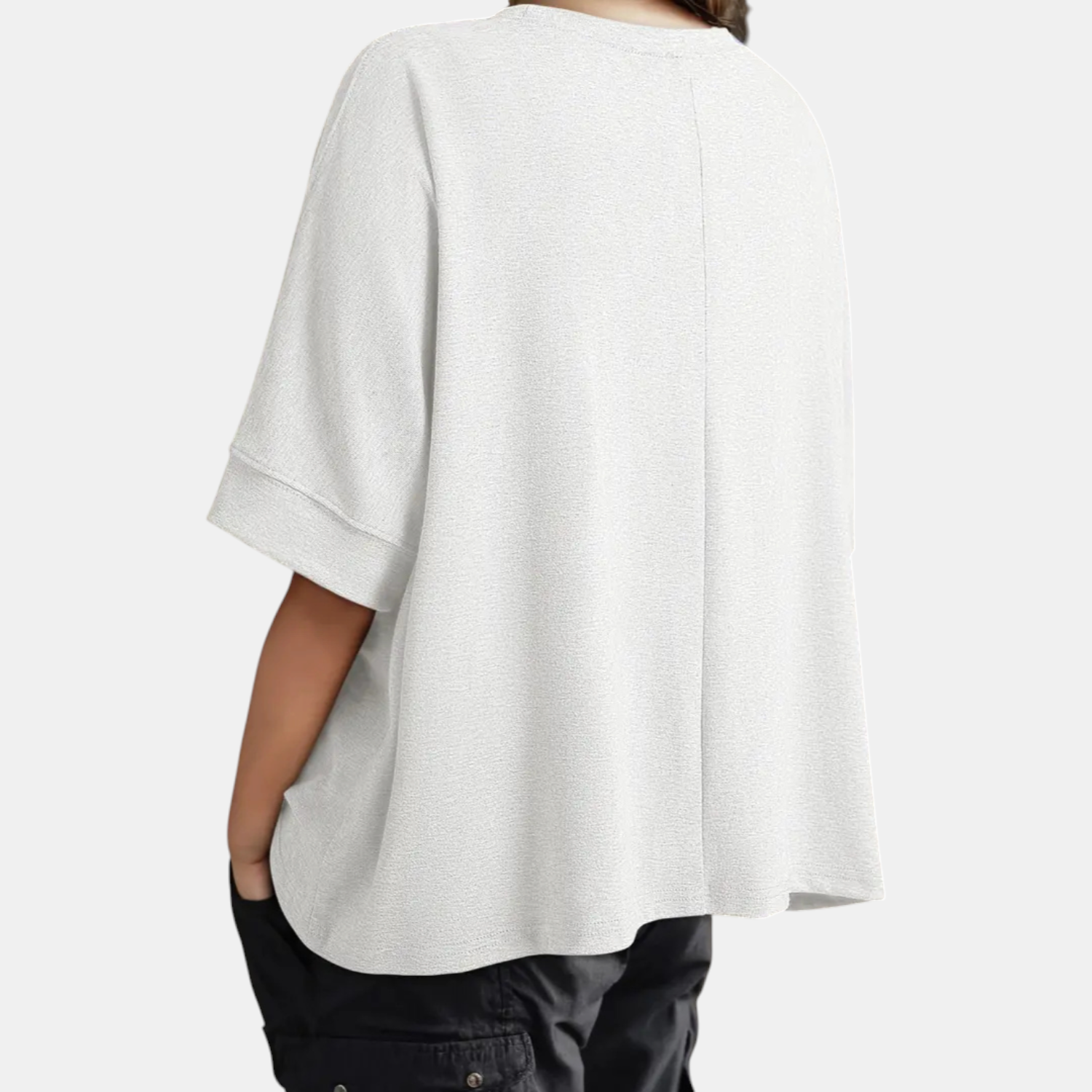 Women's Oversized t shirt Dropped Shoulder Rolled Cuff Boxy Tee