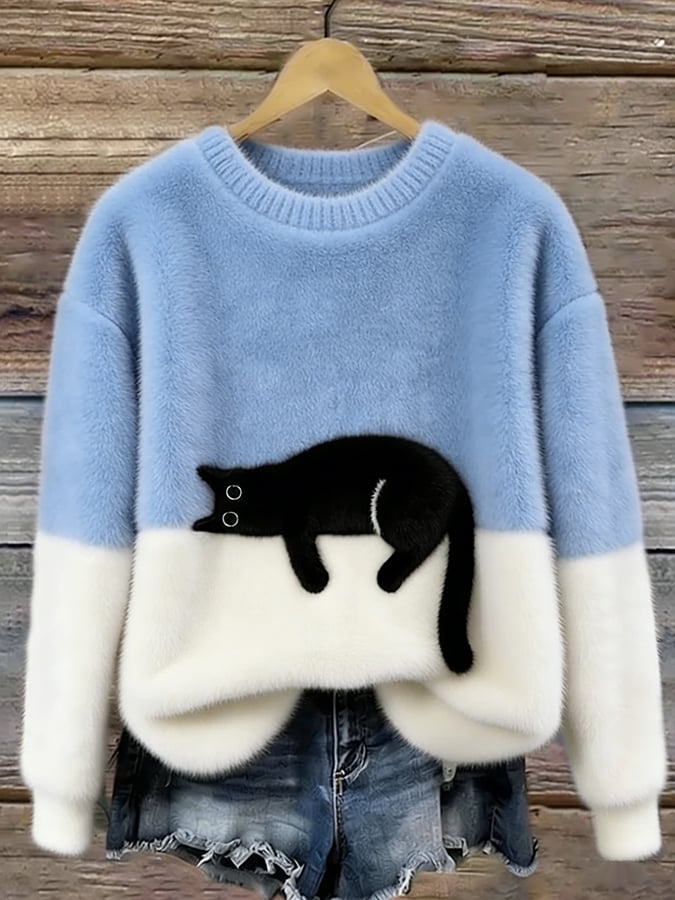 Aileen™ | Cat Print Oversized Sweatshirt