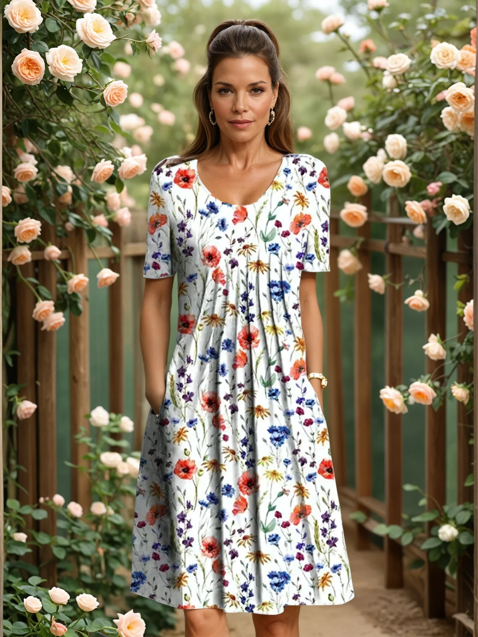 Georgina| Elegant dress with tummy coverage