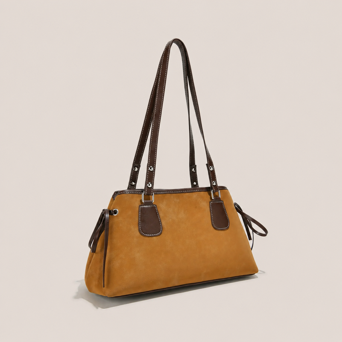 Winnie | Contrast-Stitch Shoulder Bag