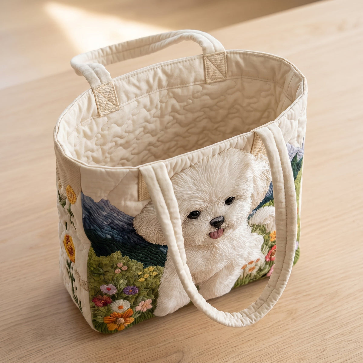 Bonnie | Quilted Dog-Print Shoulder Bag