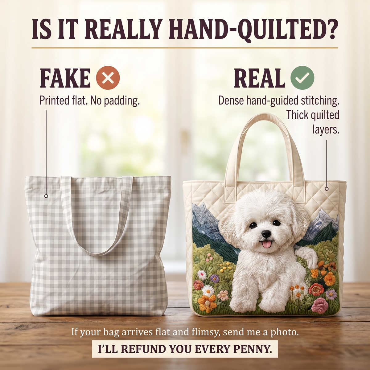 Bonnie | Quilted Dog-Print Shoulder Bag