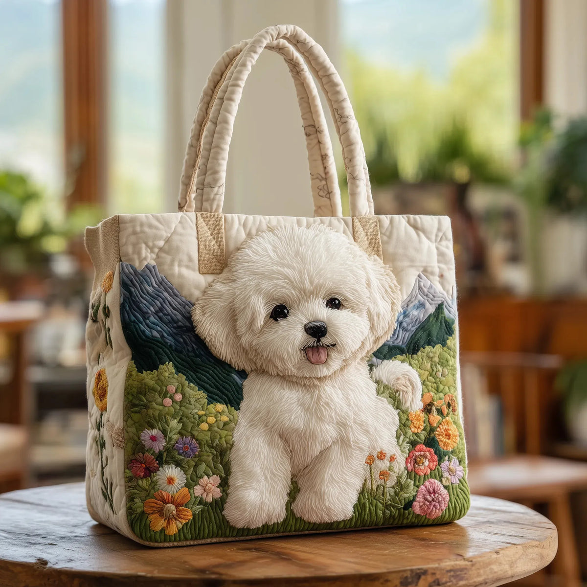 Bonnie | Quilted Dog-Print Shoulder Bag