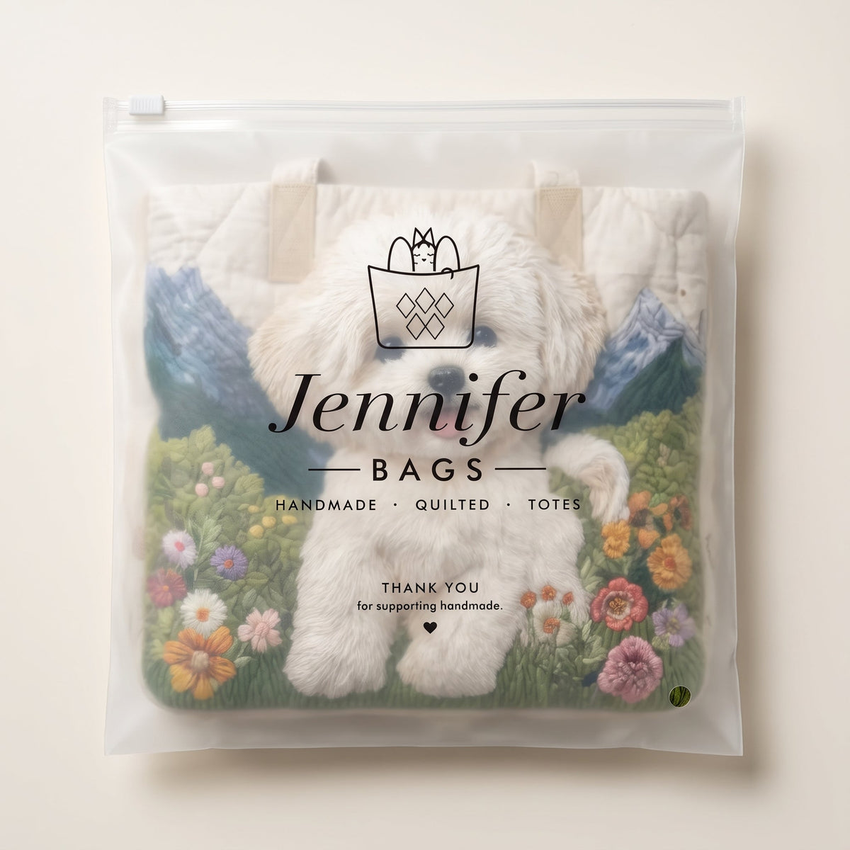 Bonnie | Quilted Dog-Print Shoulder Bag
