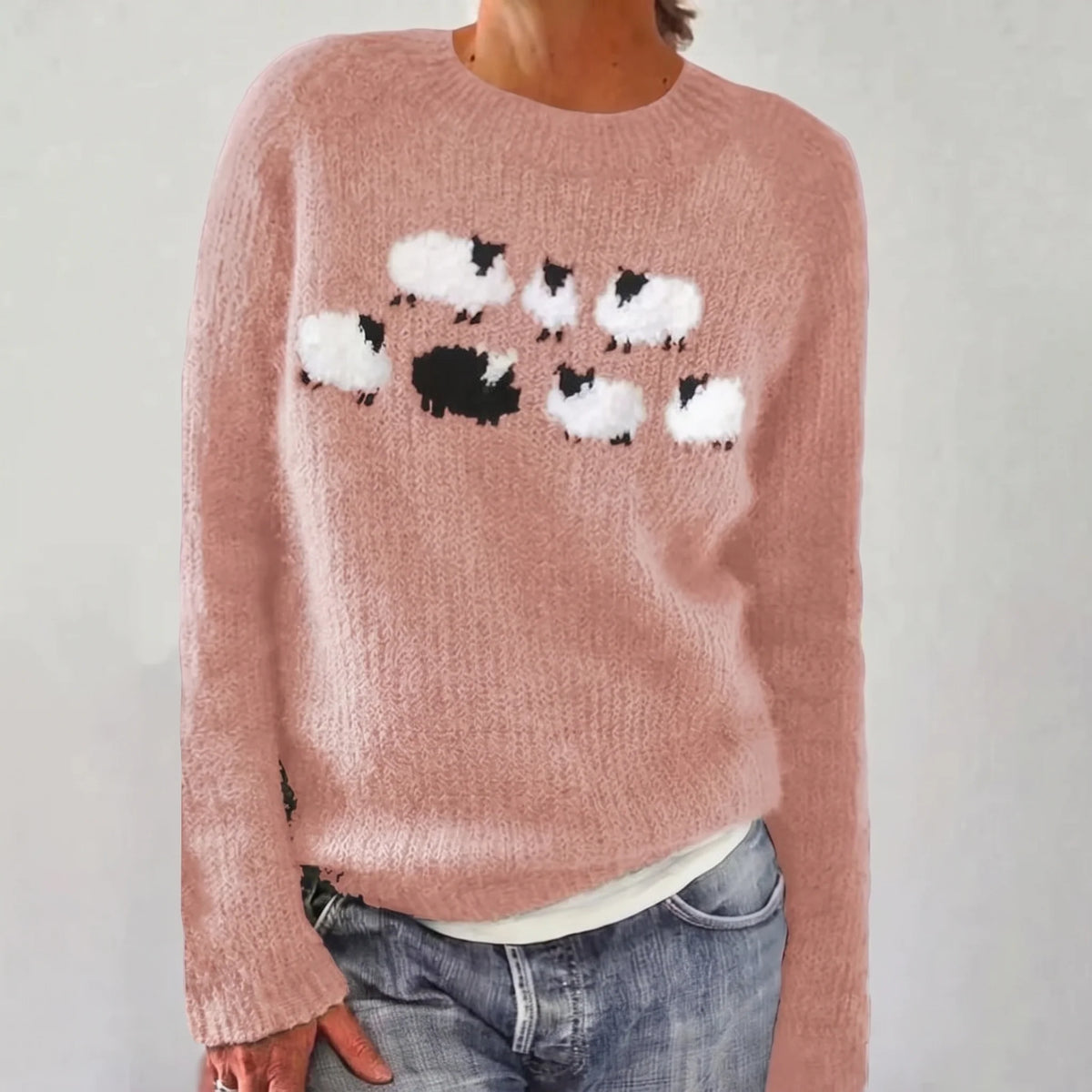 Bianka | Cute Sheep Motif Jumper