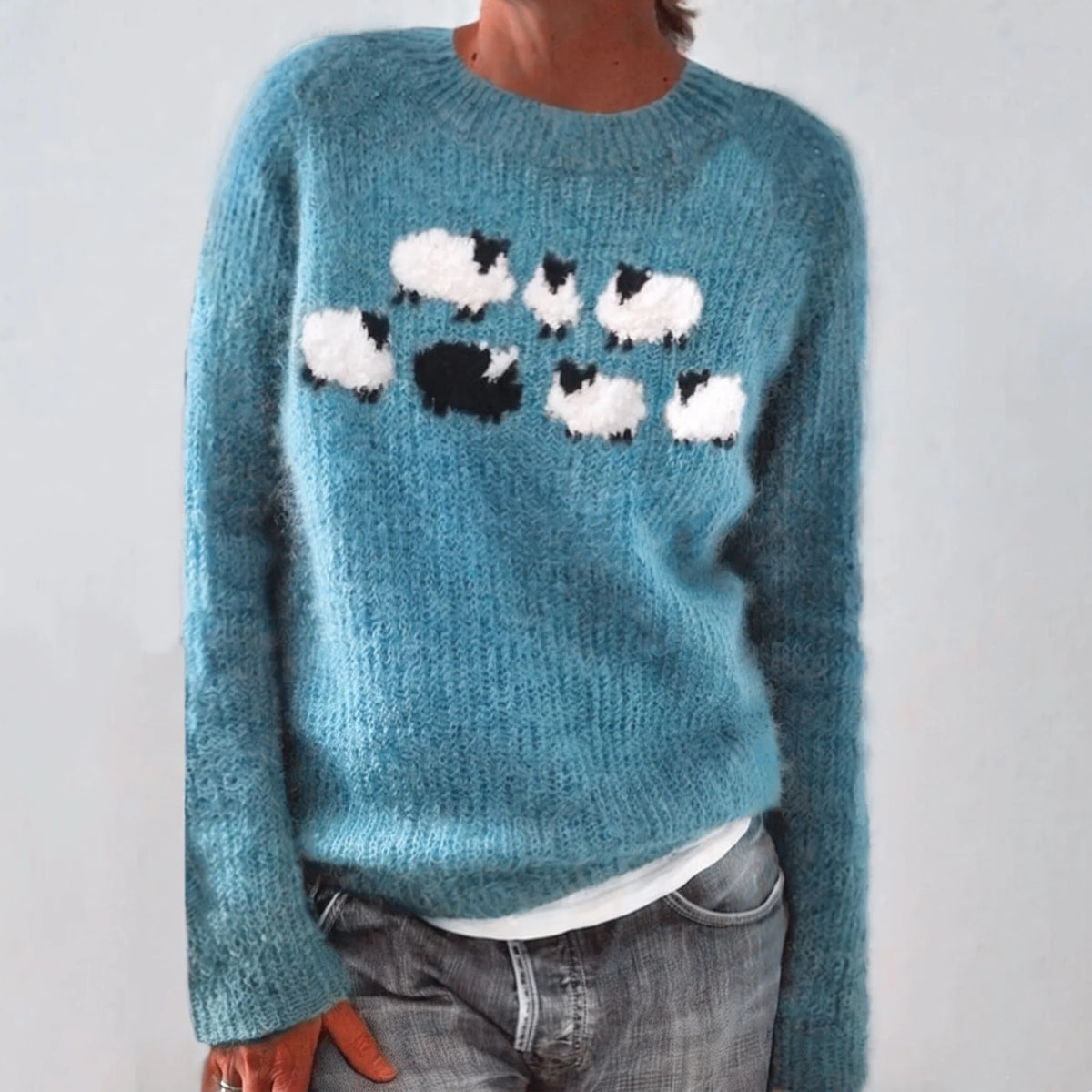 Bianka | Cute Sheep Motif Jumper