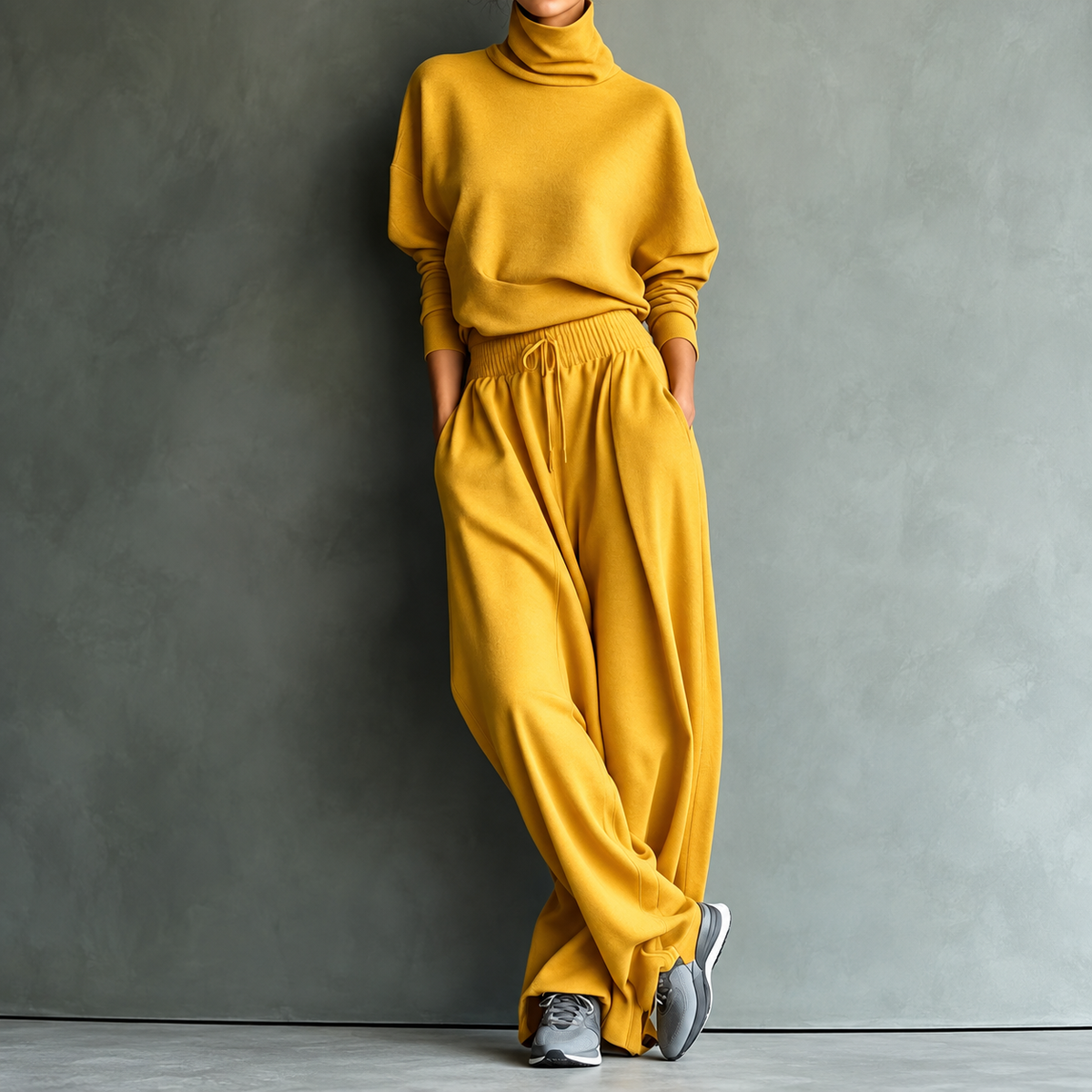 Harriet | Turtleneck Wide-Leg Two-Piece Set