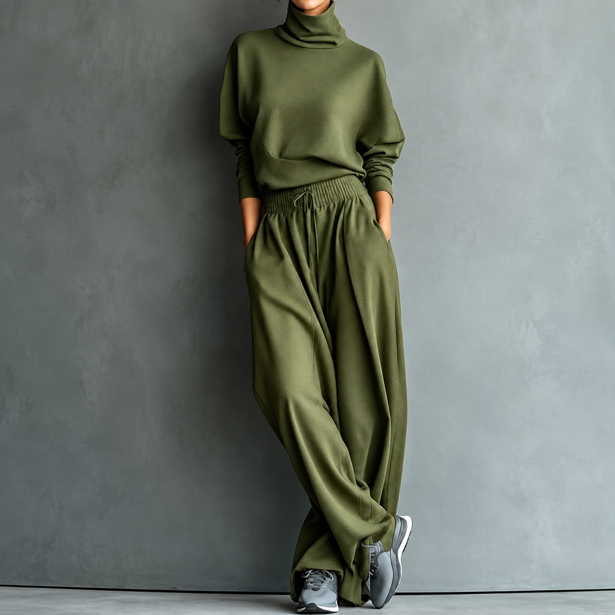 Harriet | Turtleneck Wide-Leg Two-Piece Set