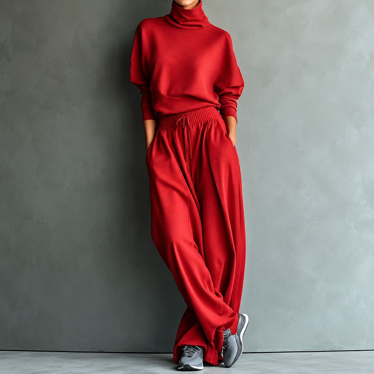 Harriet | Turtleneck Wide-Leg Two-Piece Set