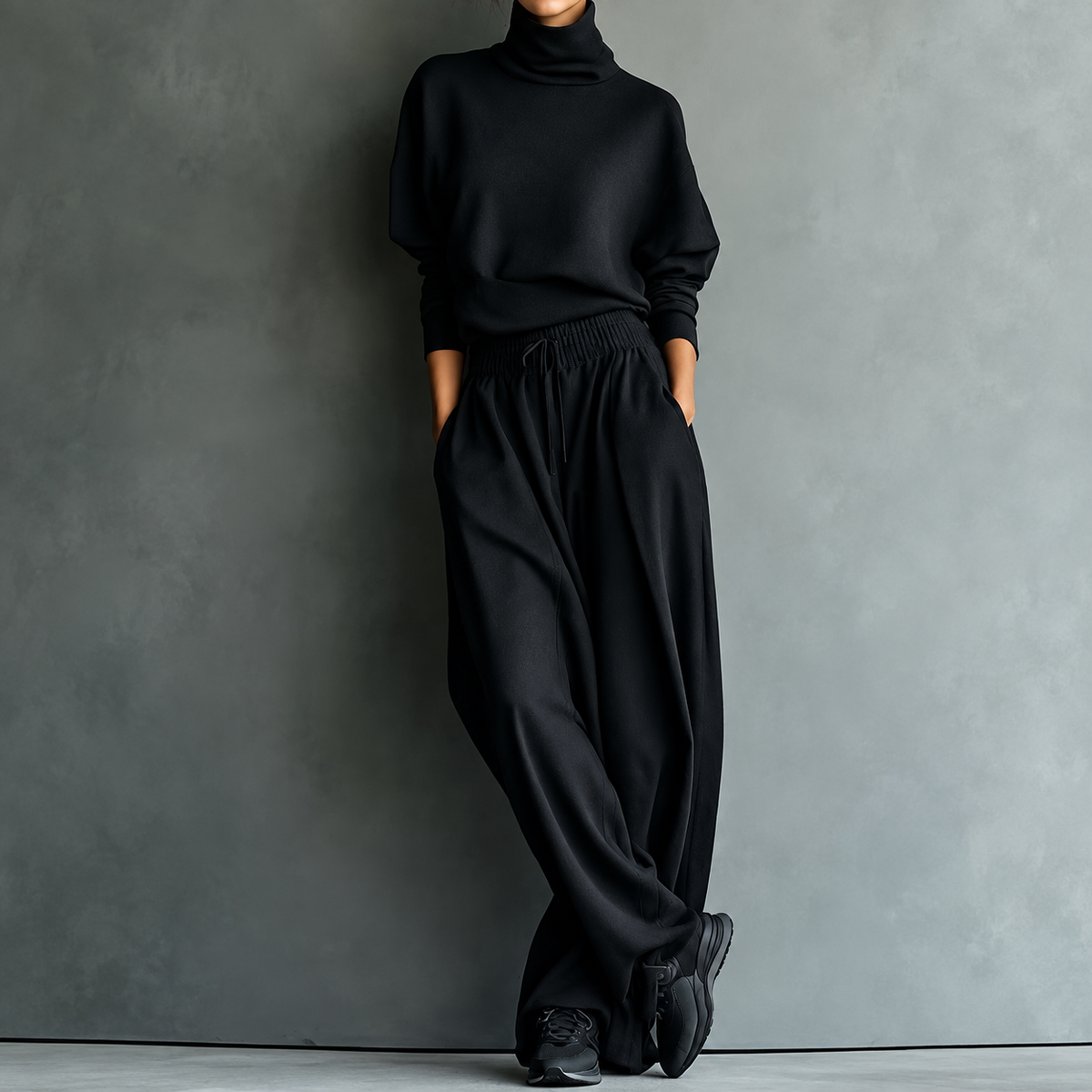 Harriet | Turtleneck Wide-Leg Two-Piece Set