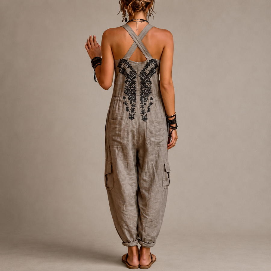Astrid – Embroidered Boho Jumpsuit