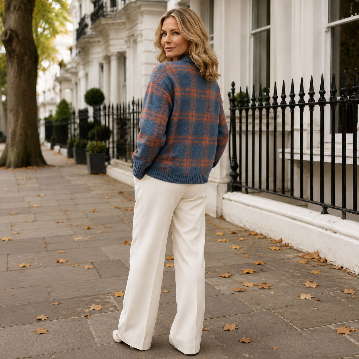 Beatrice | Checked Knit Shirt Cardigan