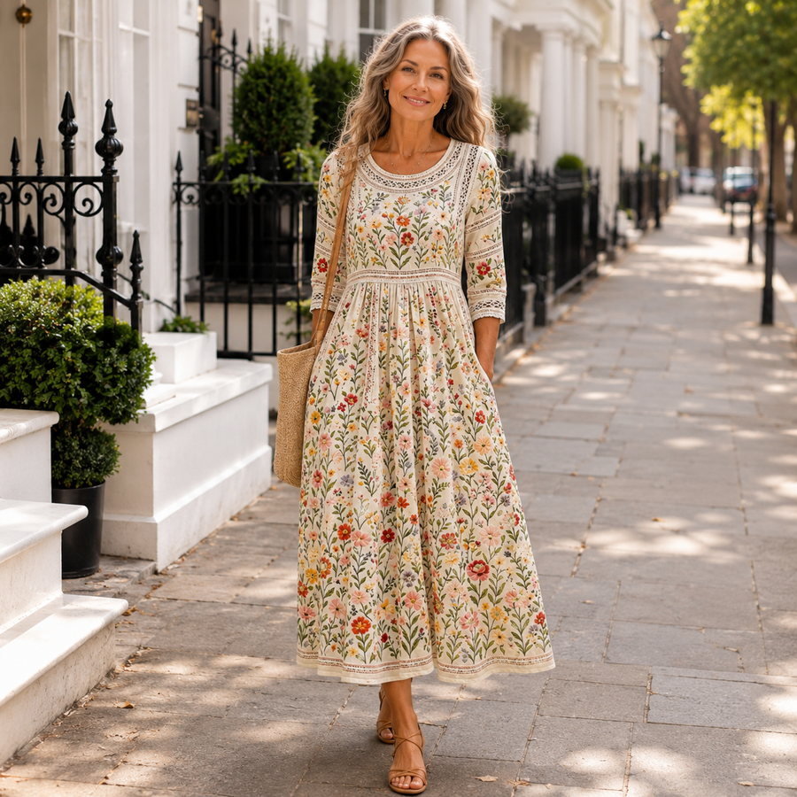 Susan - Wildflower Meadow Charm Midi Dress