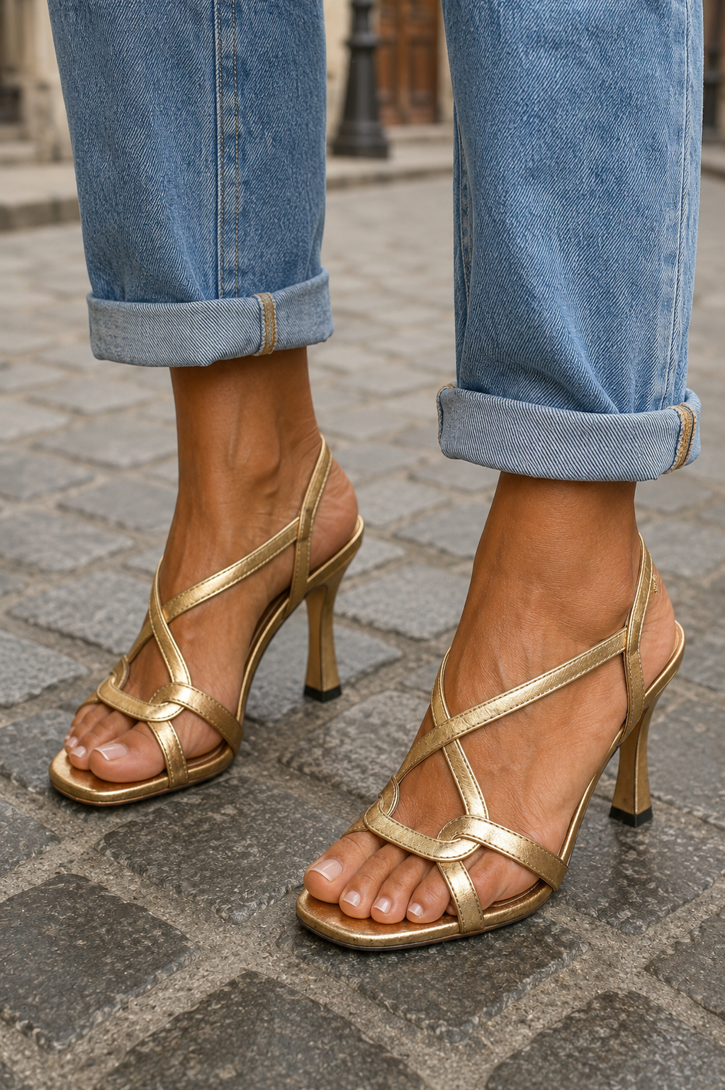 Nancy | Golden Summer Charm Heels