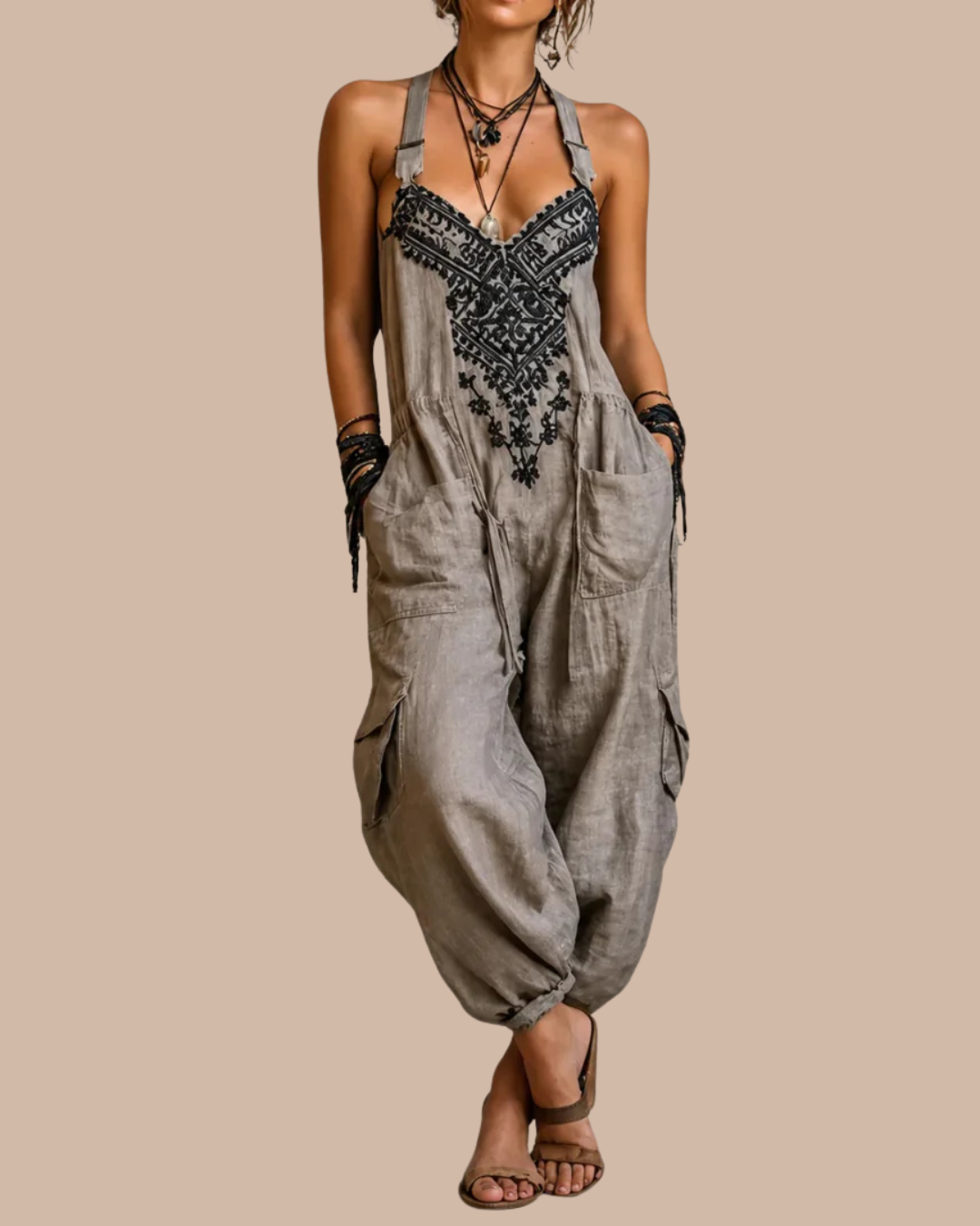 Astrid – Embroidered Boho Jumpsuit