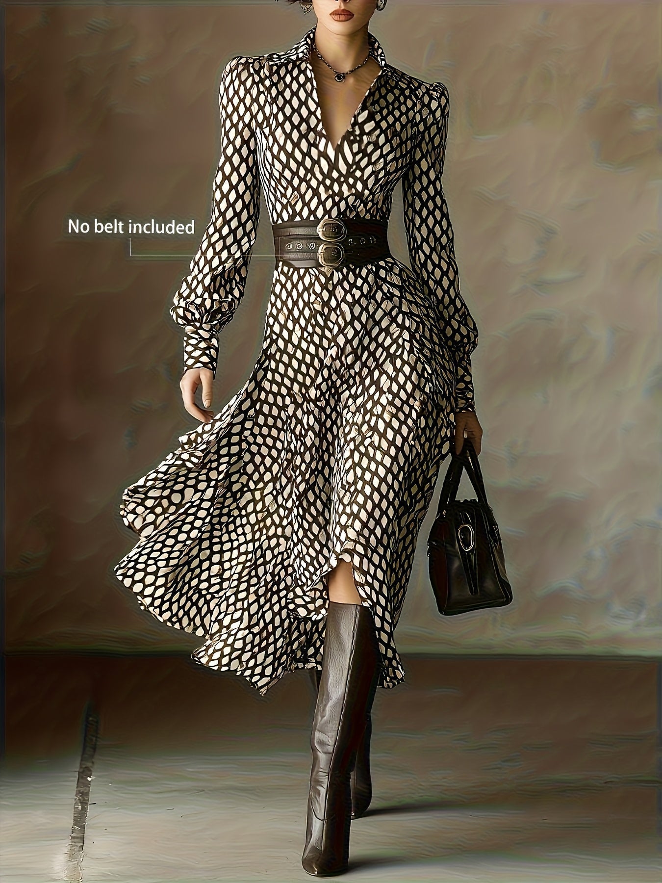 Zara lizzy | Vintage Rhombus Print Dress
