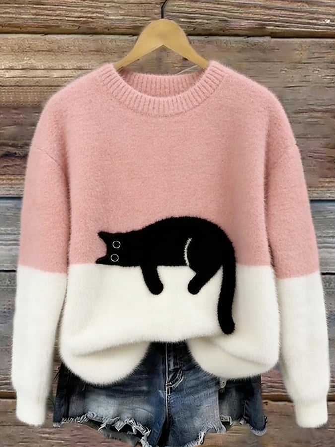 Aileen™ | Cat Print Oversized Sweatshirt