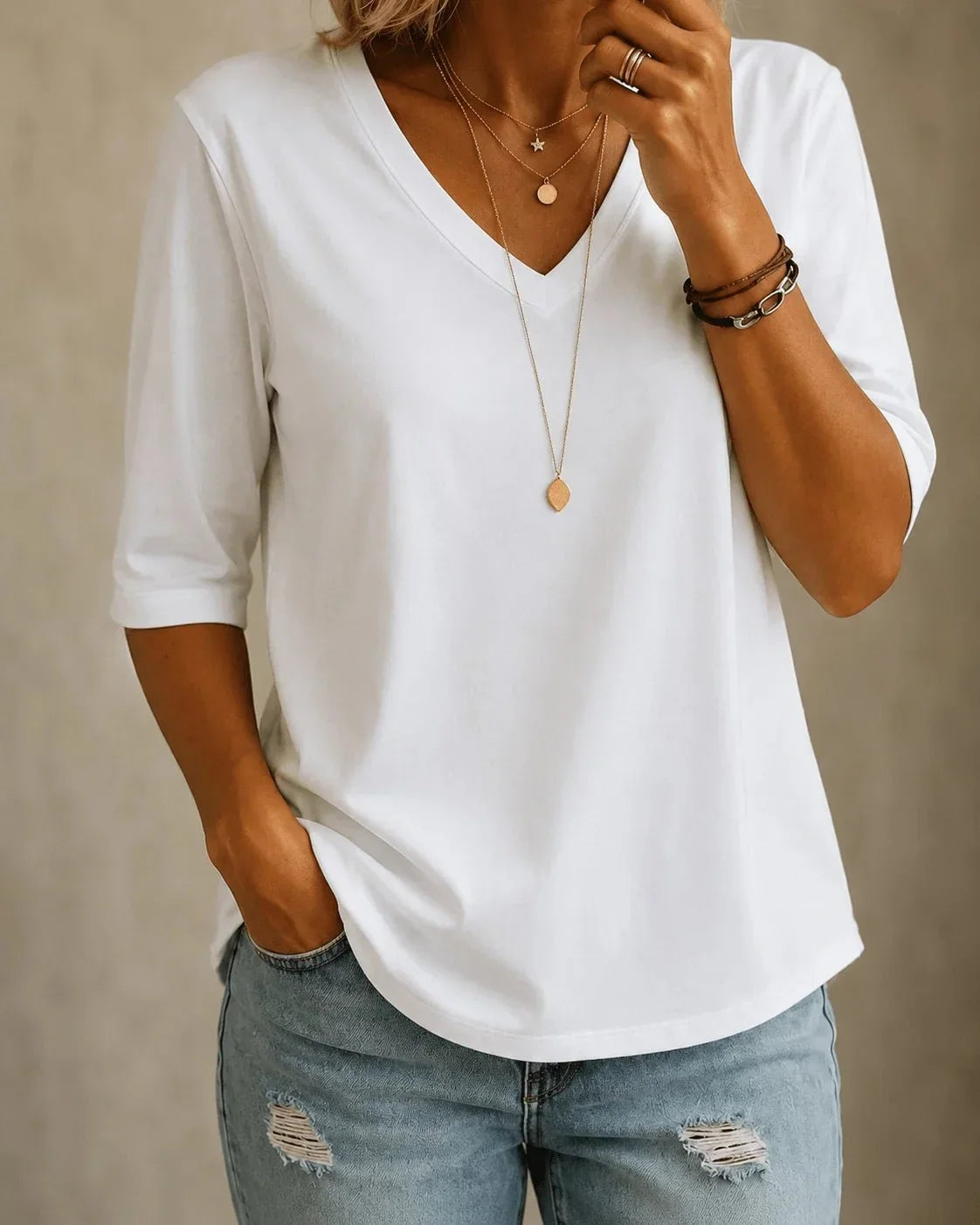Mary-Ann Comfort V-Neck Tee