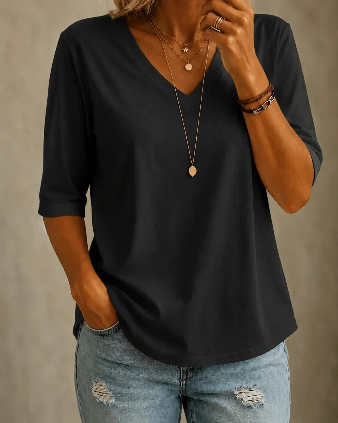 Mary-Ann Comfort V-Neck Tee