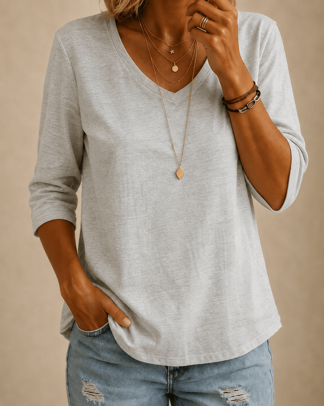 Mary-Ann Comfort V-Neck Tee