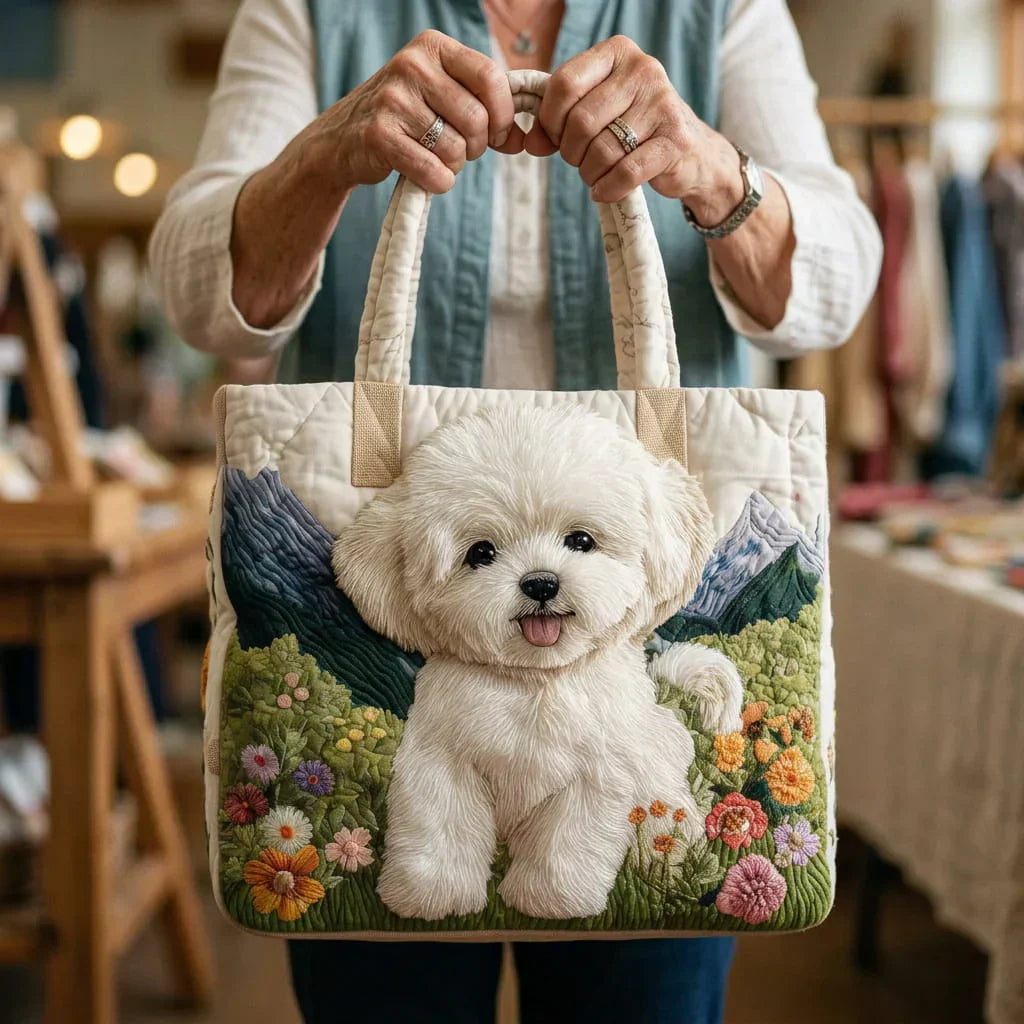 Bonnie | Quilted Dog-Print Shoulder Bag