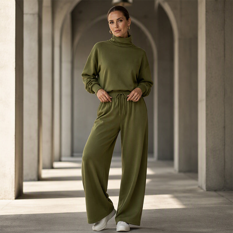 Harriet | Turtleneck Wide-Leg Two-Piece Set