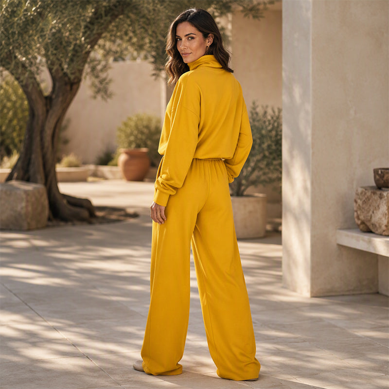 Harriet | Turtleneck Wide-Leg Two-Piece Set