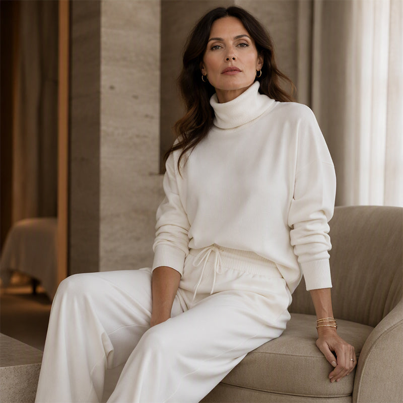 Harriet | Turtleneck Wide-Leg Two-Piece Set