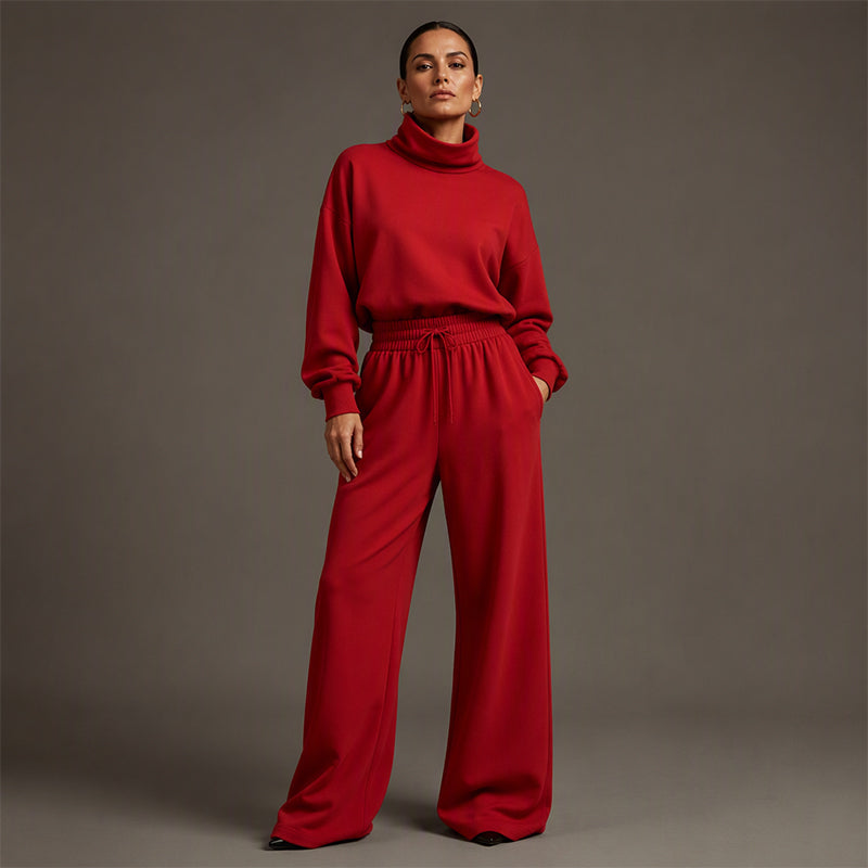 Harriet | Turtleneck Wide-Leg Two-Piece Set