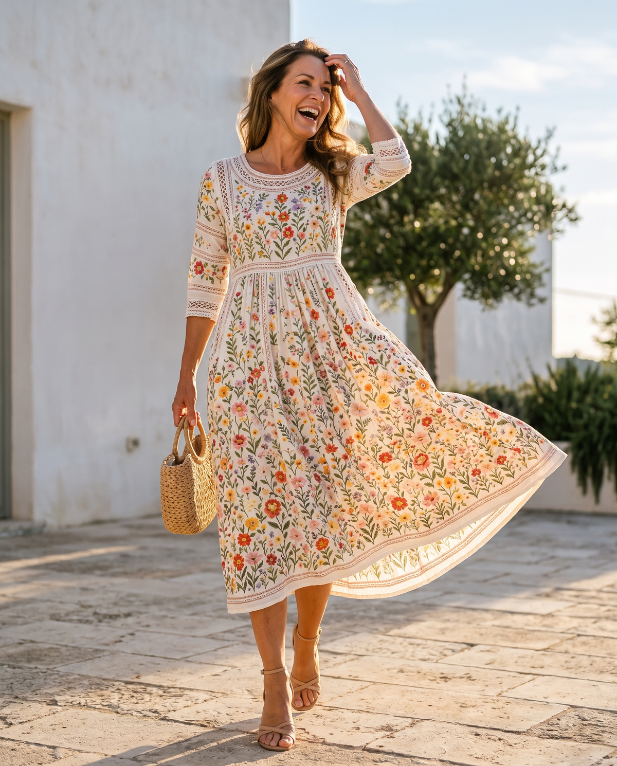 Susan - Wildflower Meadow Charm Midi Dress