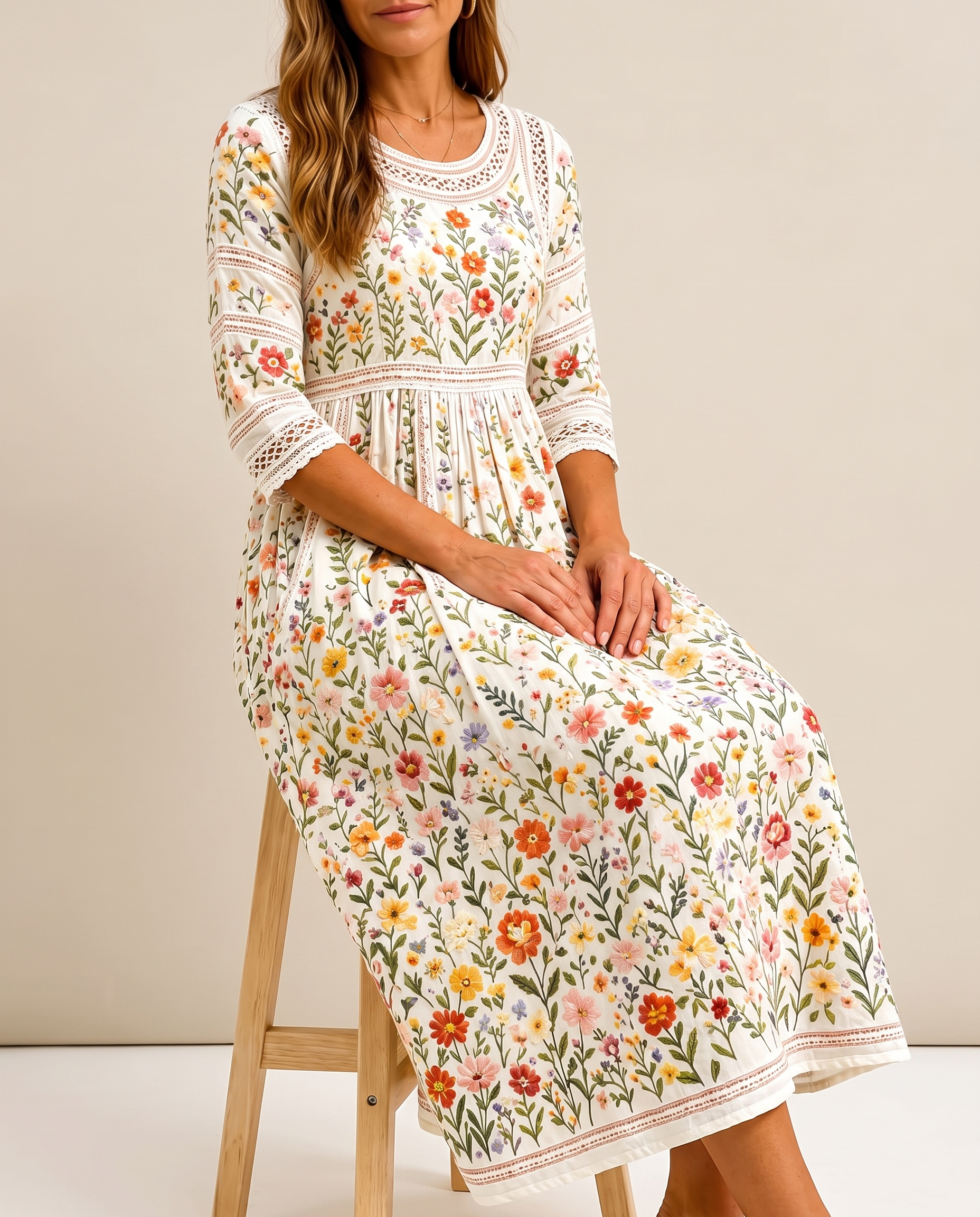 Susan - Wildflower Meadow Charm Midi Dress