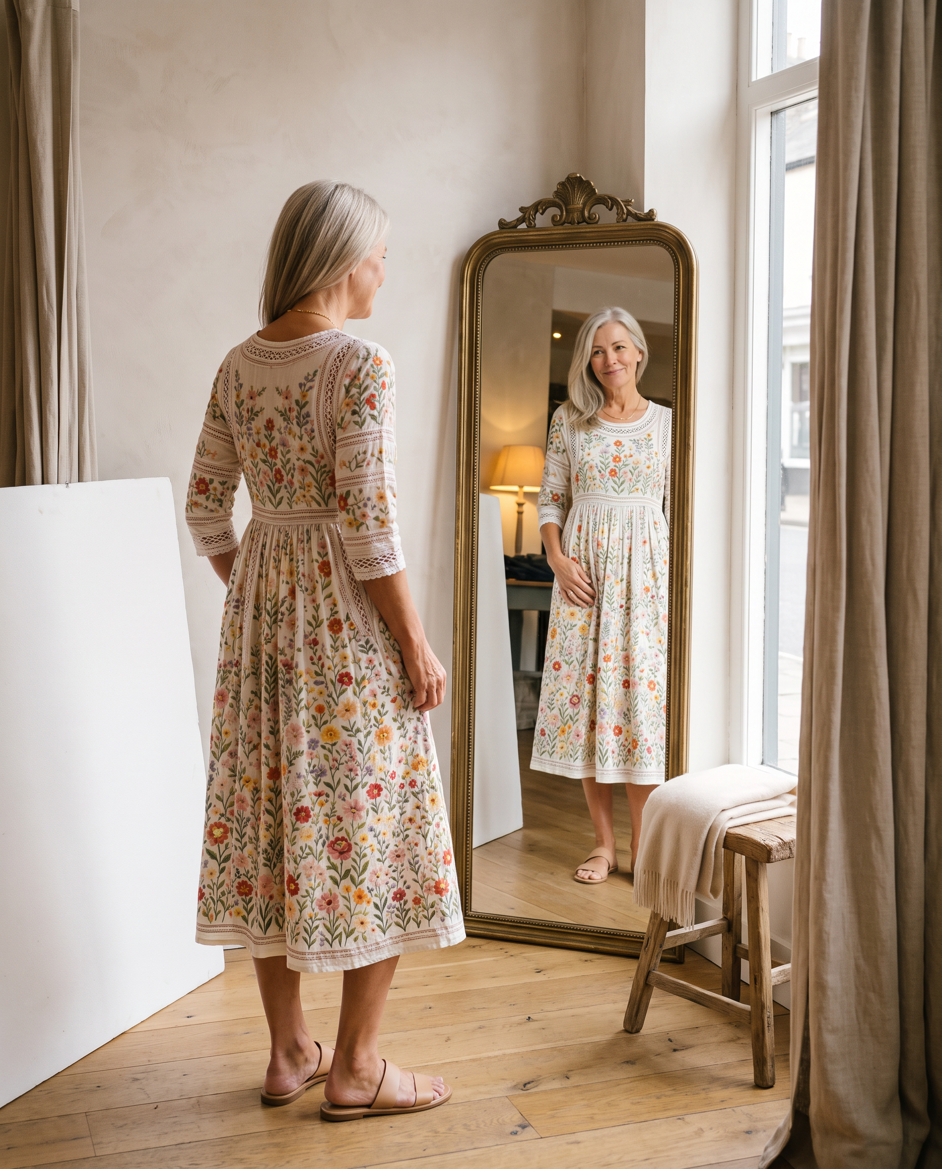 Susan - Wildflower Meadow Charm Midi Dress